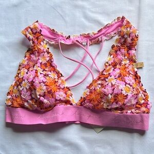 PINK Victoria's Secret Pink Floral Lace Bralette